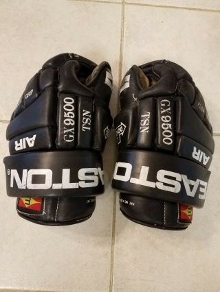Easton Air Gx 9500 Hockey Gloves Black 14.  5 " Vintage 90 