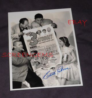 Three 3 Stooges Rare Signed Photo Edith Fellows Child Star Pillsbury Promo 1930s