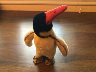 Steiff Peggy Penguin Mohair Plush 9 In 1960s Squeakers No Id Vintage Black