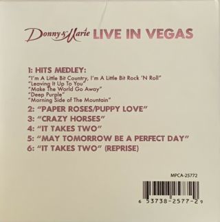Donny & Marie Osmond Live In Las Vegas CD Rare OOP 2011 - Autographed 2