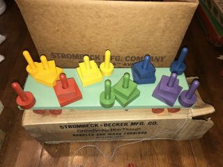 StromBecKer Box Pull Toy Rare Blocks Wood Wooden Child’s Toy 3