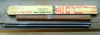 Zip Penn Rare Vintage Chainsaw Files Double Cut Deluxe Quality Old Box