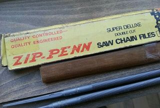 Zip Penn Rare Vintage Chainsaw Files Double Cut Deluxe Quality Old Box 2