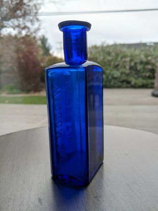 Rare Cobalt Blue Bottle Wisdom ' s Robertine 2