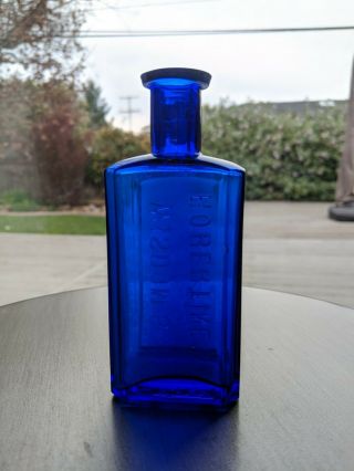 Rare Cobalt Blue Bottle Wisdom ' s Robertine 3