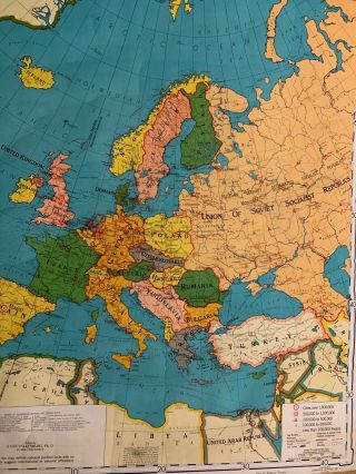 Vintage Denoyer - Geppert Large Pull Down 1965 Map Of Europe