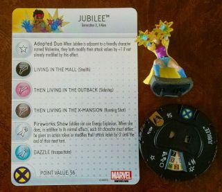 Jubilee 047a Sr Wolverine And The X - Men Heroclix Rare With Card Mall Rat