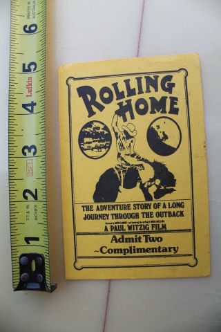 Rolling Home Paul Witzig Surf Films Rare Cowboy Rodeo 1973 Vintage Movie Ticket