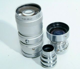 Rare Sony Tv Zoom Camera Lens 20 - 80mm Wide Angle,  Elgeet,  Wollensak C - Mount Lens