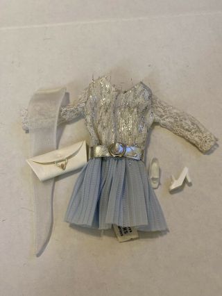 Vintage Barbie Clone Outfit Silver/blue Shillman Tag Mod Maddie Mod Mod 1960’s