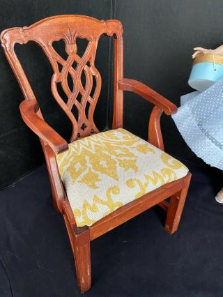Vintage Chippendale Style Chair For Large Doll Cissy,  Miss Revlon,  Dollikins