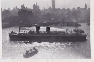 Rms Mauretania Maiden Voyage In Nyc Rare Vintage 1939 Ocean Liner Press Photo