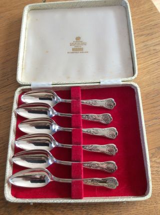 Vintage Viners Of Sheffield Epns Dessert Spoons Boxed (862d76)
