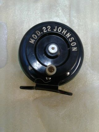 Vintage Johnson 22 Model Fishing Reel With Box
