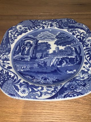 Blue & White Spode Copeland Italian Tea Cake Plate Antique Vintage (402)