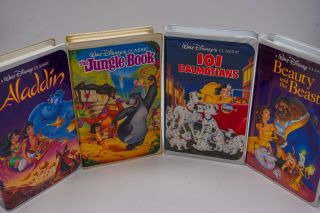 4 Disney VHS (RARE) Black Diamonds - Jungle Book/Aladdin/101 Dalm/Beauty&Beas 2