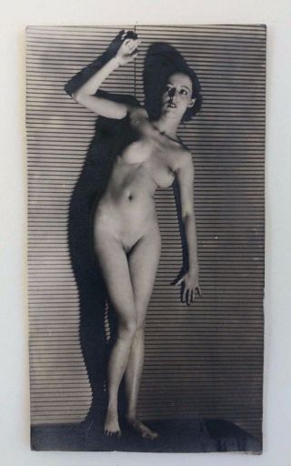 Modernist Nude Portrait.  Vintage Silver Gelatin Photograph.  Circa 1930s.  2 X 3.  5