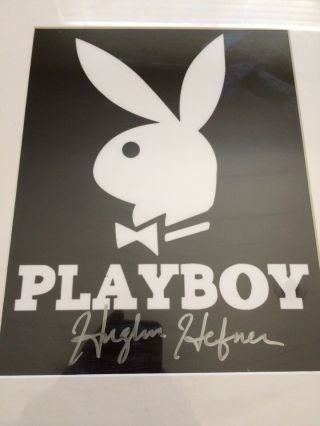 Classic Rare Playboy Bunny 8x10 Poster Signed By Hugh Hefner - Authentic