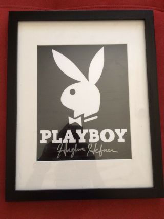Classic Rare Playboy Bunny 8x10 Poster Signed by Hugh Hefner - Authentic 2