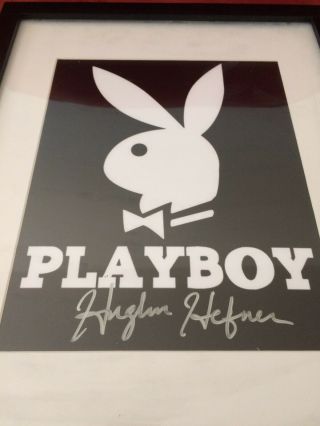 Classic Rare Playboy Bunny 8x10 Poster Signed by Hugh Hefner - Authentic 3
