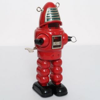 Vintage Robot Red Robbie Tin Toy Windup Robby Robot Rare Collectible Hh