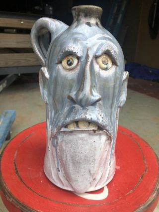 Rare “ Mr.  Ghost Man” Face Jug By Dal Burtchaell