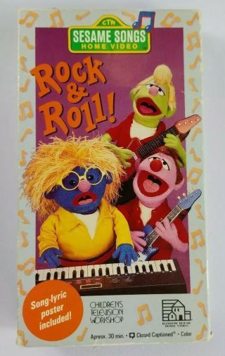 Sesame Street Rock And Roll Vhs 1990 Rare Vintage Kids Movie