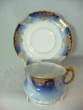 Antique Lazarus Straus & Sons Limoges Quatrefoil Tea Cup & Saucer C1900