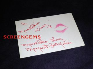 The Wizard Of Oz Rare Signed Kiss Lip Print Munchkin Margaret Pellegrini Unique