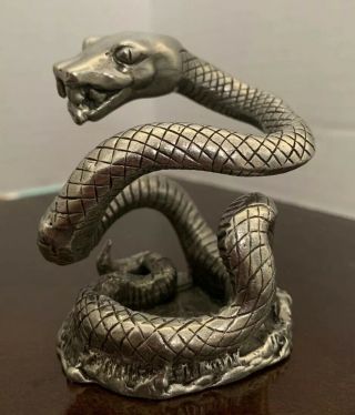 Rare 1994 Jac Zagoory 1st Coiling Snake Pen Holder Stand Ph01 Pewter Usa