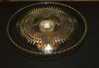 Vintage Glass Cake Display Plate W/ Weighted Sterling Silver Base 10.  5 " Diameter