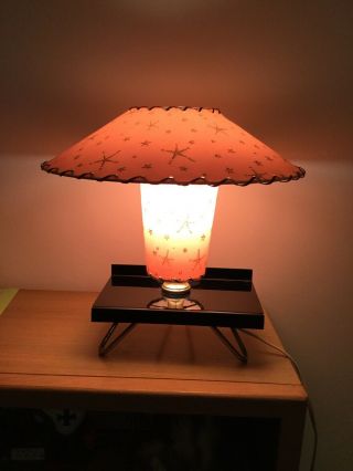1950s Vintage Mid Century Tv Lamp Table Mcm With Top Shade Retro Rare