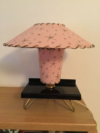 1950s Vintage Mid Century TV Lamp Table MCM With Top Shade Retro Rare 3