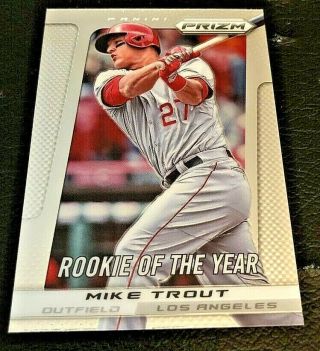 Mike Trout 2013 Panini Prizm Rookie Of The Year Card 301 Rare