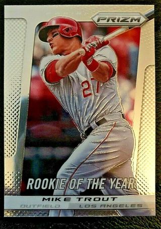 MIKE TROUT 2013 PANINI PRIZM ROOKIE OF THE YEAR CARD 301 RARE 2