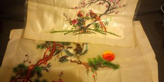 Chinese Japanese Silk Embroidery Vintage/retro Panels Picture Large Birds Eagle