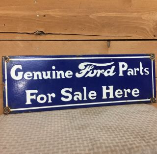 Rare Vintage Ford Parts & Accessories Porcelain Sign 20” X 7”