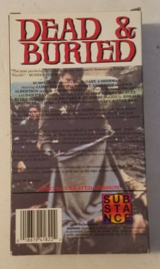 DEAD AND BURIED 1998 Substance video VHS Rare vhs version horror terror 2