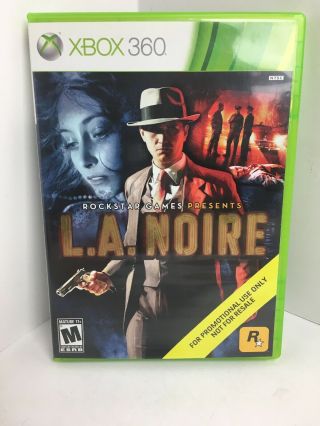 L.  A.  Noire Lanoire Xbox 360 Game Complete Rare Promo Not For Resale Edition