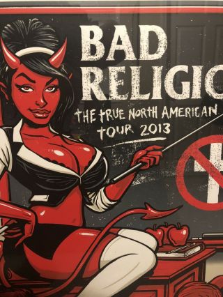 Bad Religion S/n Munk One M/nm Rare Concert Poster 2013.  Pearl Jam Soundgarden