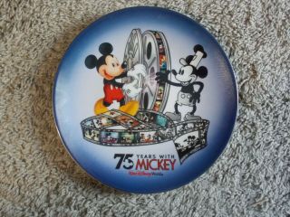 Walt Disney World 75 Years With Mickey Mouse Plate Film Reel Retro Mickey,  Rare.