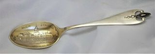 Vtg Tecumseh Nebraska High School 5 3/4 " Sterling Silver Souvenir Spoon