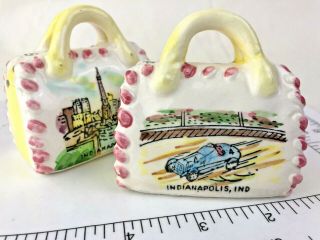 Rare Vintage Indianapolis Indiana Purse Indy 500 Salt And Pepper Shakers