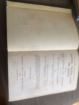 1879 Official Handbook National Training School for Cookery Antique Cook Book 3