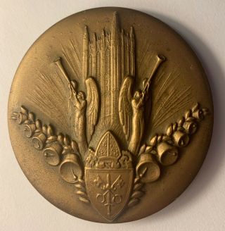Rare Vintage Art Deco Washington Cathedral Bronze Medal