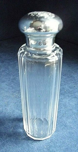 Solid Silver Topped Lotion / Scent Bottle London 1906
