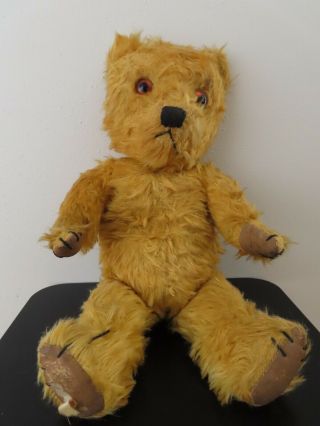 Vintage Chiltern Hugmee 1930s/40s Golden Mohair English Teddy Bear 15 "