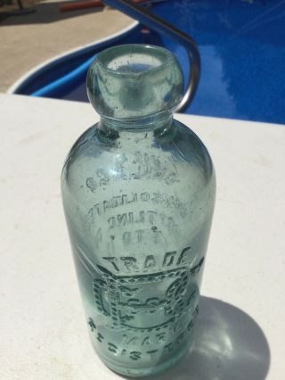 Antique Applied Top Chicago Consolidated Bottling Company Hutchinson Bottle