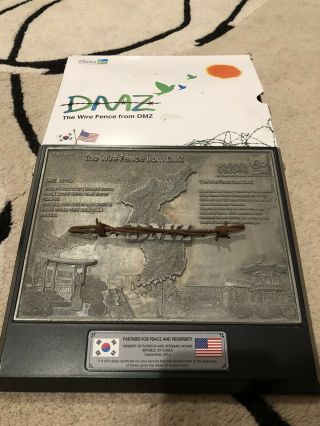 Rare Vintage Korean War Wire Fence Dmz Limited Edition Military Plaque