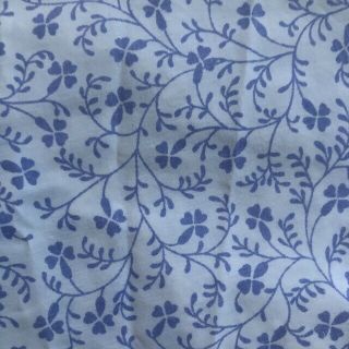 Vintage Laura Ashley Queen Fitted Sheet Campion Blue White Floral/calico Rare